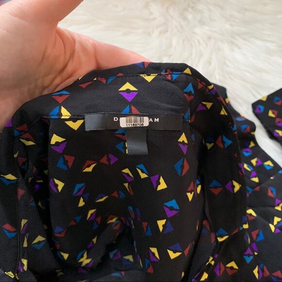 Derek Lam Silk geometric Collar Drape Blouse sz 10 - Picture 7 of 10